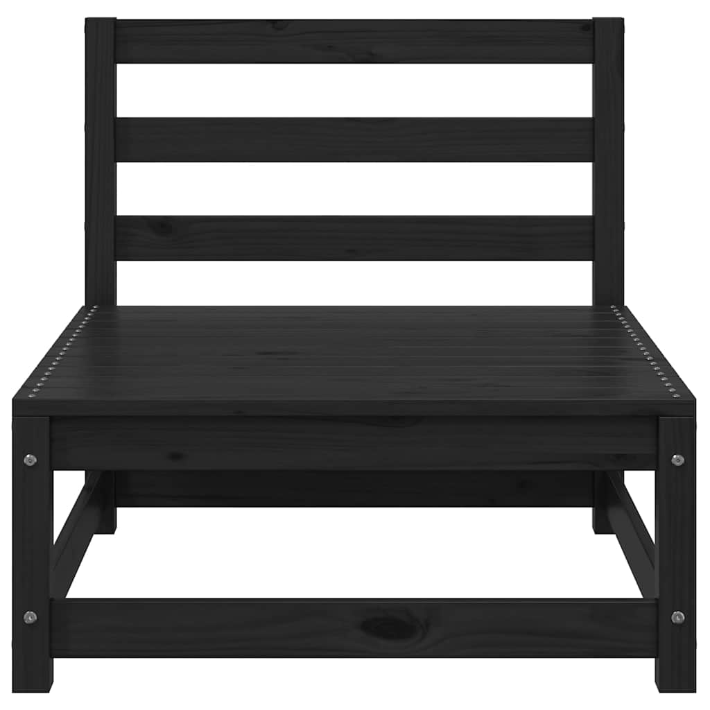 Σαλόνι Κήπου Σετ 3 Τεμαχίων Μαύρο από Μασίφ Ξύλο Πεύκου - Pakobazaar