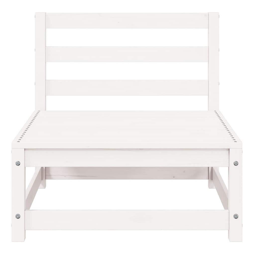 Σαλόνι Κήπου Σετ 3 Τεμαχίων Λευκό από Μασίφ Ξύλο Πεύκου - Pakobazaar