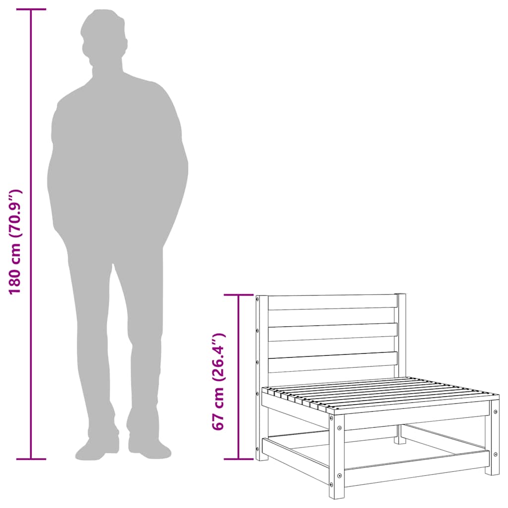 Σαλόνι Κήπου Σετ 3 Τεμαχίων Λευκό από Μασίφ Ξύλο Πεύκου - Pakobazaar