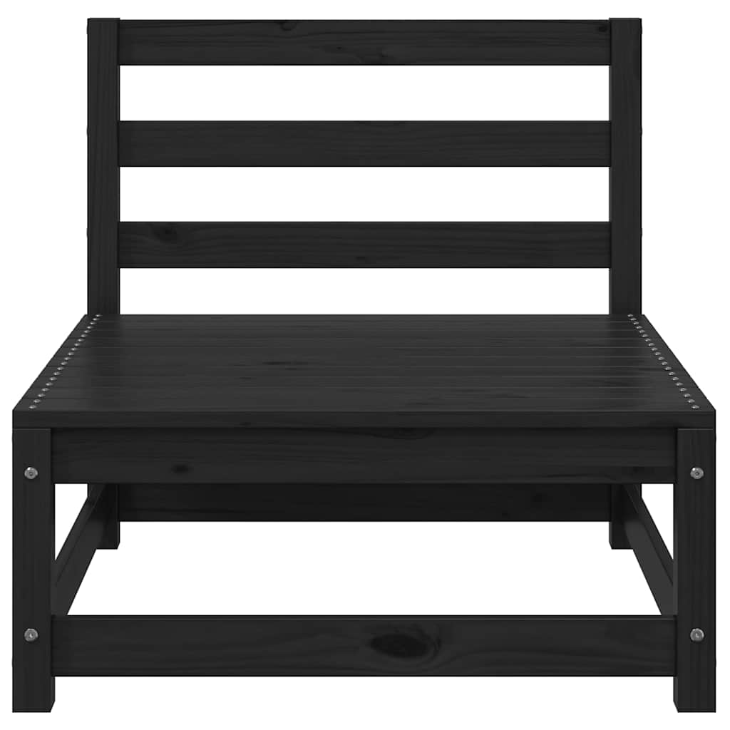 Σαλόνι Κήπου Σετ 3 Τεμαχίων Μαύρο από Μασίφ Ξύλο Πεύκου - Pakobazaar