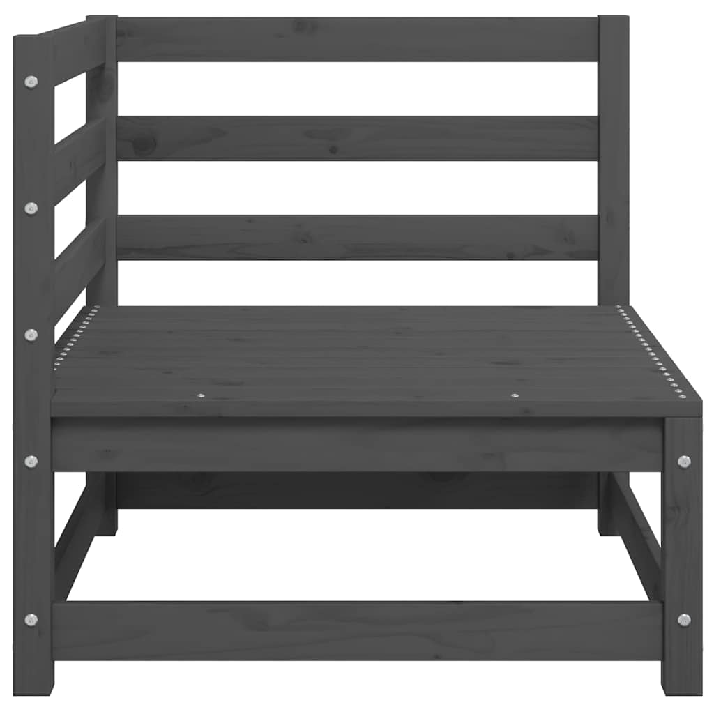 Καναπές Κήπου Γωνιακός Ξύλο Πεύκου με Ανθρακί Μαξιλάρια - Pakobazaar