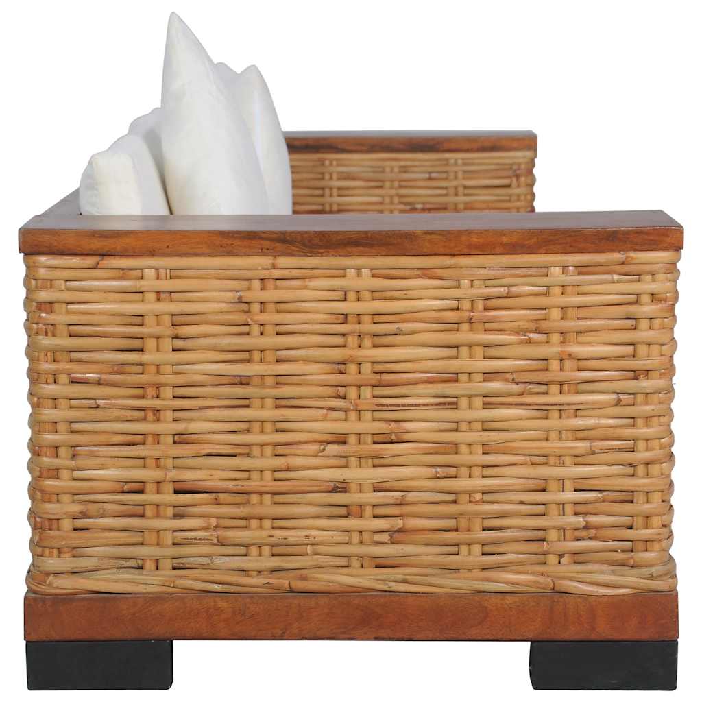 Καναπέδες Κήπου Μεσαίοι 2 τεμ. Ξύλο Πεύκου με Ανθρακί Μαξιλάρια - Pakobazaar