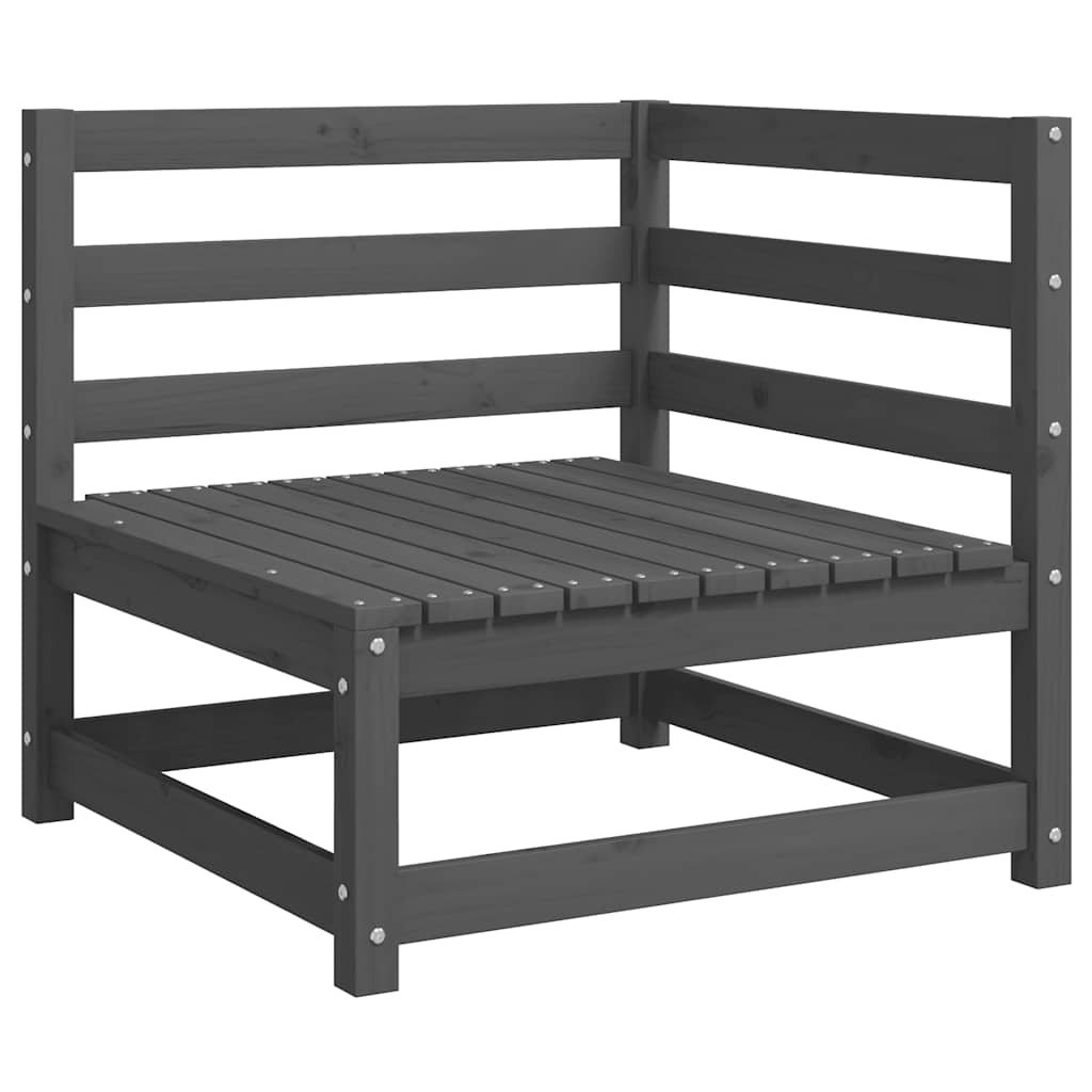 Σαλόνι Κήπου Σετ 2 Τεμαχίων Γκρι Μασίφ Ξύλο Πεύκου & Μαξιλάρια - Pakobazaar