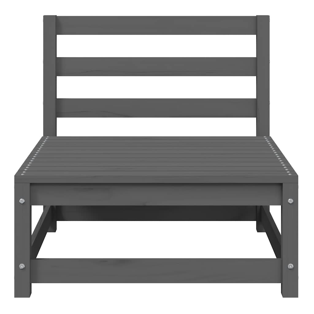 Σαλόνι Κήπου Σετ 3 Τεμαχίων Γκρι Μασίφ Ξύλο Πεύκου με Μαξιλάρια - Pakobazaar