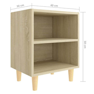 Κομοδίνο Sonoma Δρυς 40 x 30 x 50 εκ. με Μασίφ Ξύλινα Πόδια