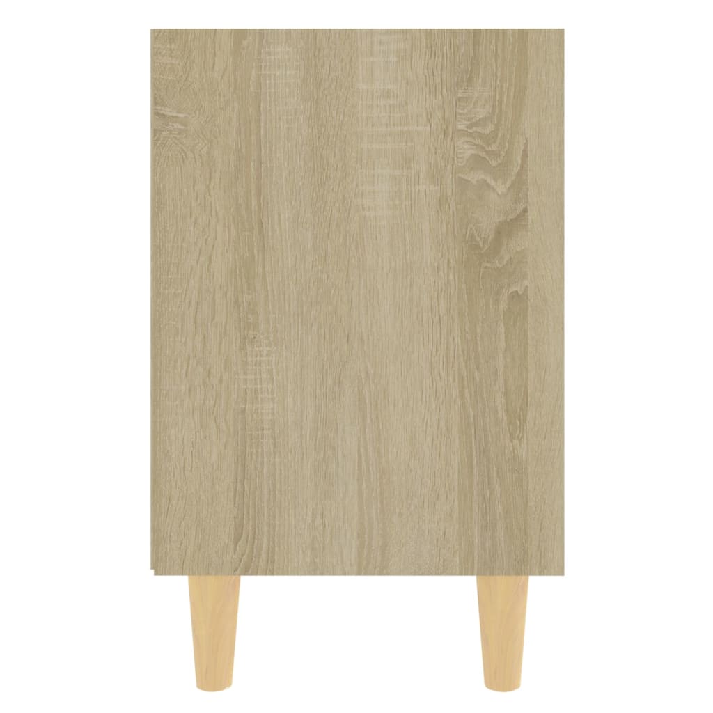 Κομοδίνα 2 τεμ. Sonoma Δρυς 40x30x50εκ. & Μασίφ Ξύλινα Πόδια - Pakobazaar