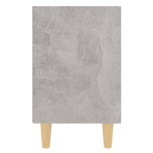 Κομοδίνο Γκρι Σκυροδέματος 40 x 30 x 50 εκ. Μασίφ Ξύλινα Πόδια