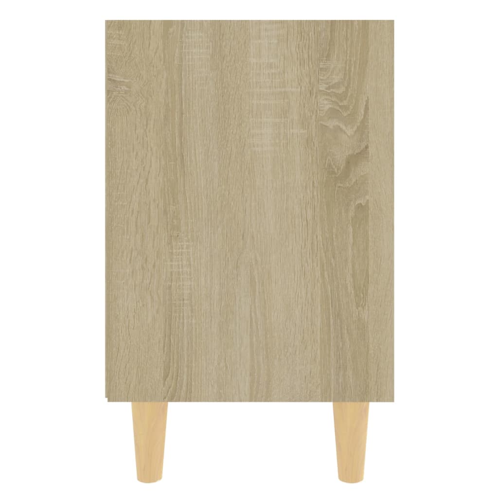 Κομοδίνο Sonoma Δρυς/Λευκό 40x30x50 εκ. με Μασίφ Ξύλινα Πόδια - Pakobazaar