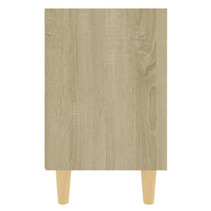 Κομοδίνο Sonoma Δρυς/Λευκό 40x30x50 εκ. με Μασίφ Ξύλινα Πόδια - Pakobazaar