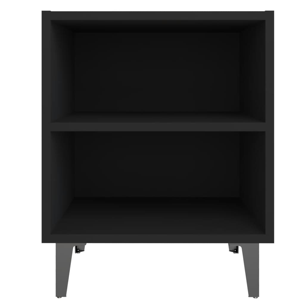 Κομοδίνo Μαύρo 40 x 30 x 50 εκ. με Μεταλλικά Πόδια - Pakobazaar