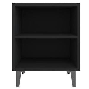 Κομοδίνo Μαύρo 40 x 30 x 50 εκ. με Μεταλλικά Πόδια - Pakobazaar