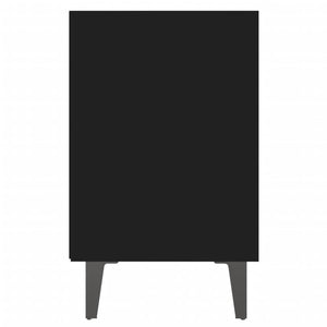 Κομοδίνo Μαύρo 40 x 30 x 50 εκ. με Μεταλλικά Πόδια - Pakobazaar