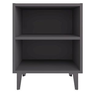 Κομοδίνo Γκρι 40 x 30 x 50 εκ. με Μεταλλικά Πόδια