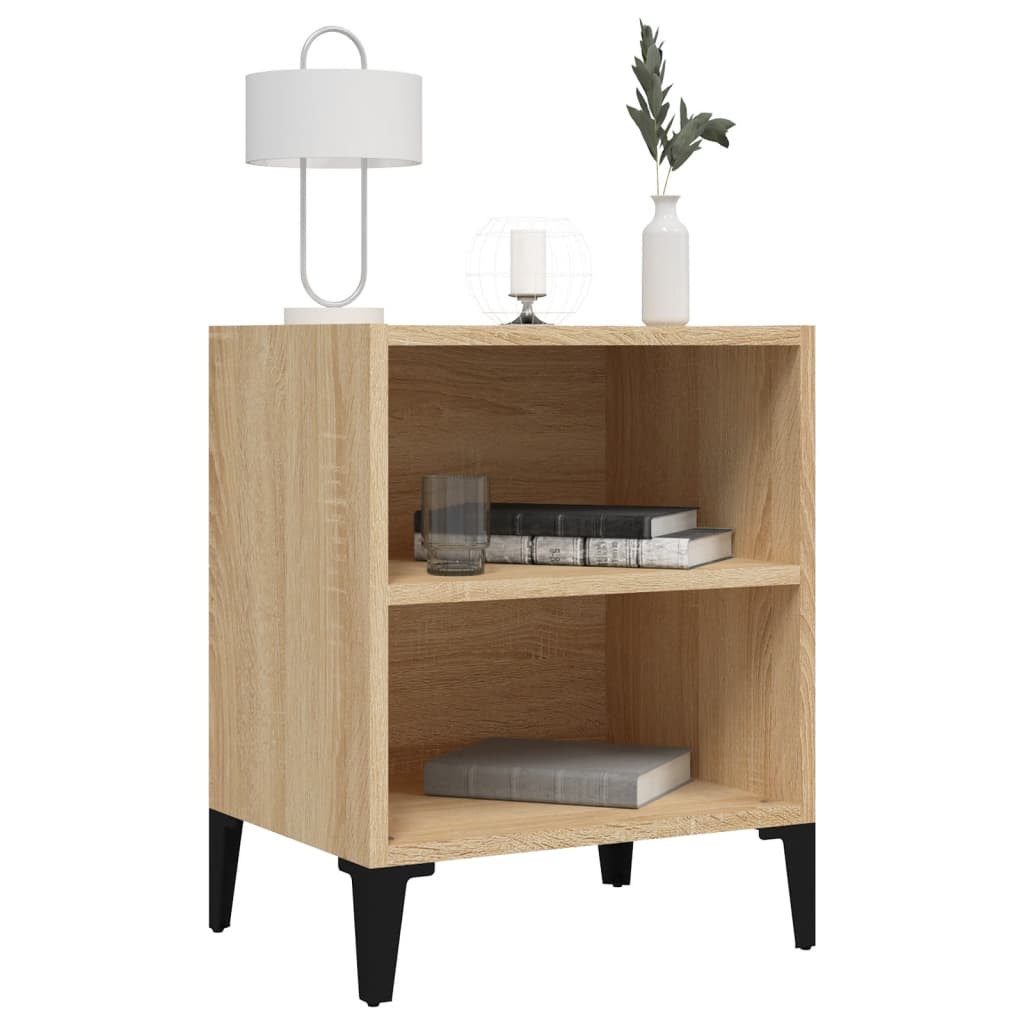 Κομοδίνο Sonoma Δρυς 40 x 30 x 50 εκ. με Μεταλλικά Πόδια