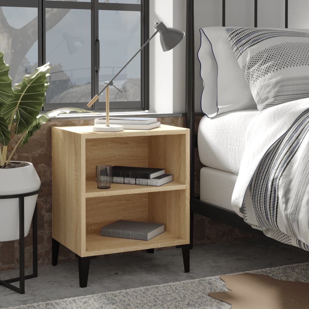 Κομοδίνο Sonoma Δρυς 40 x 30 x 50 εκ. με Μεταλλικά Πόδια