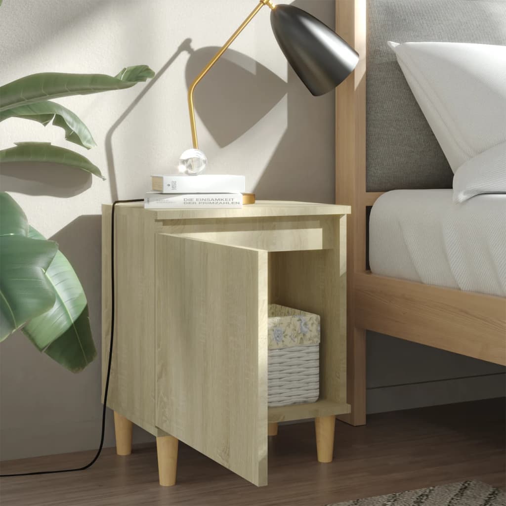 Κομοδίνο Sonoma Δρυς 40 x 30 x 50 εκ. με Μασίφ Ξύλινα Πόδια - Pakobazaar