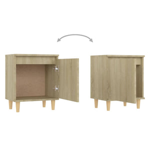 Κομοδίνο Sonoma Δρυς 40 x 30 x 50 εκ. με Μασίφ Ξύλινα Πόδια - Pakobazaar