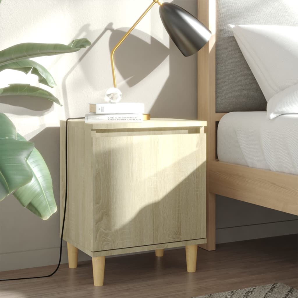 Κομοδίνο Sonoma Δρυς 40 x 30 x 50 εκ. με Μασίφ Ξύλινα Πόδια - Pakobazaar