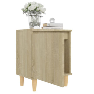 Κομοδίνα 2 τεμ. Sonoma Δρυς 40x30x50εκ. & Πόδια από Μασίφ Ξύλο - Pakobazaar
