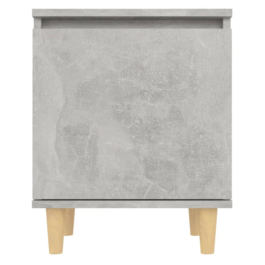 Κομοδίνο Γκρι Σκυροδέματος 40 x 30 x 50 εκ. Μασίφ Ξύλινα Πόδια