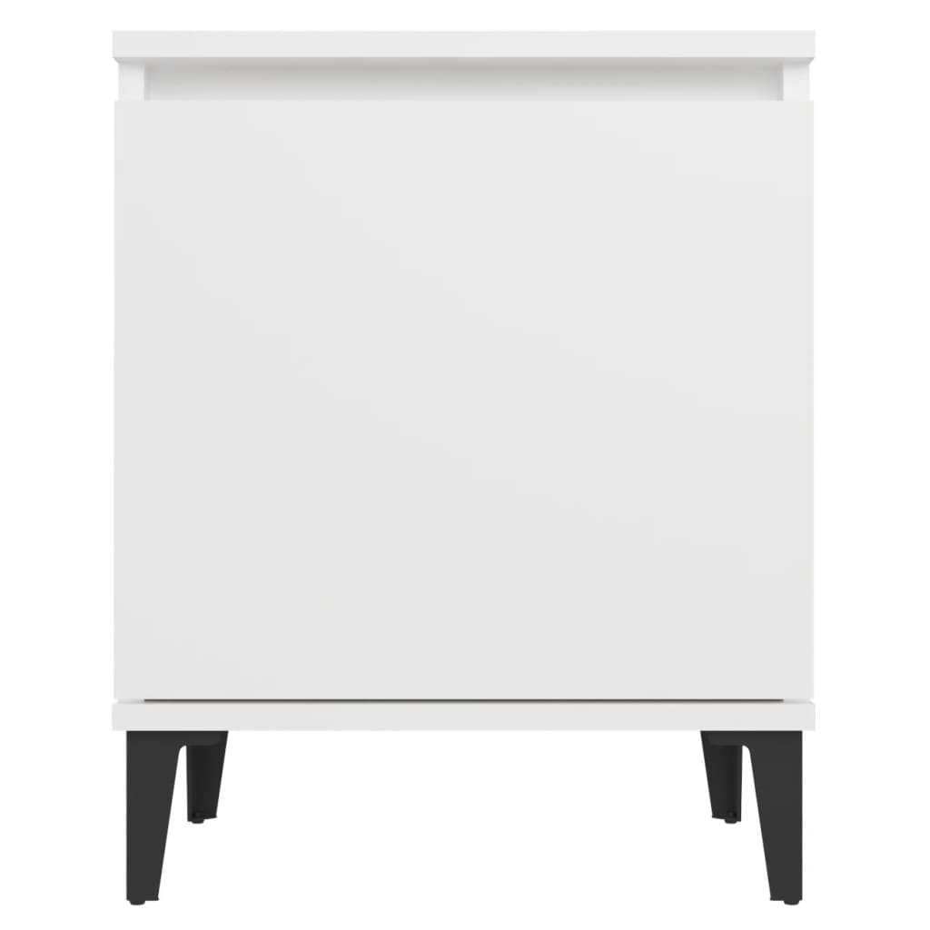 Κομοδίνα Λευκά 40 x 30 x 50 εκ. με Μεταλλικά Πόδια - Pakobazaar