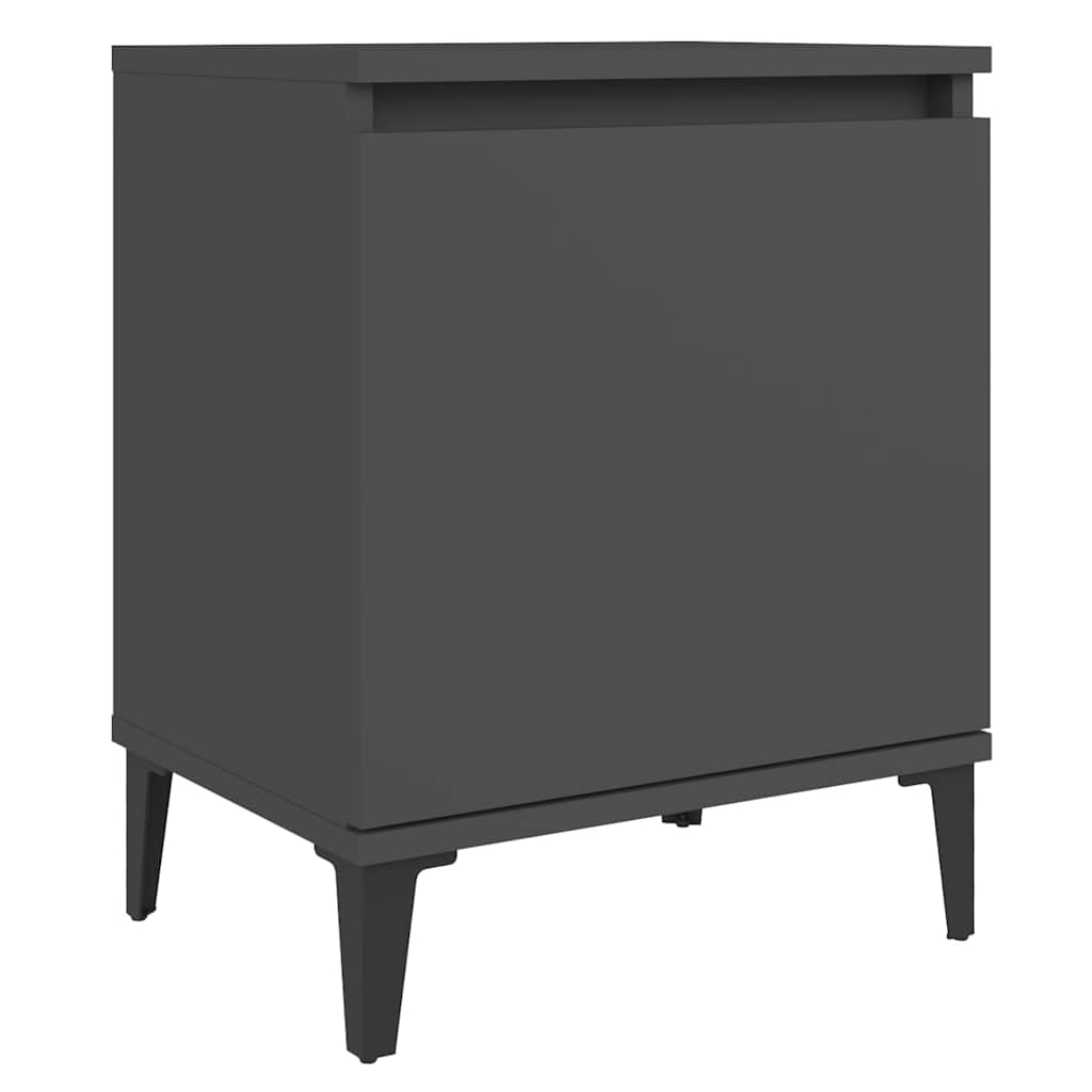 Κομοδίνο Γκρι 40 x 30 x 50 εκ. με Μεταλλικά Πόδια