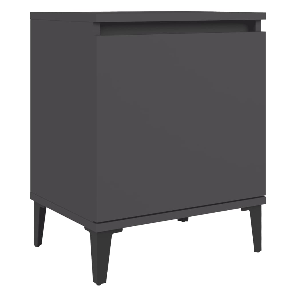 Κομοδίνα Γκρι 40 x 30 x 50 εκ. με Μεταλλικά Πόδια