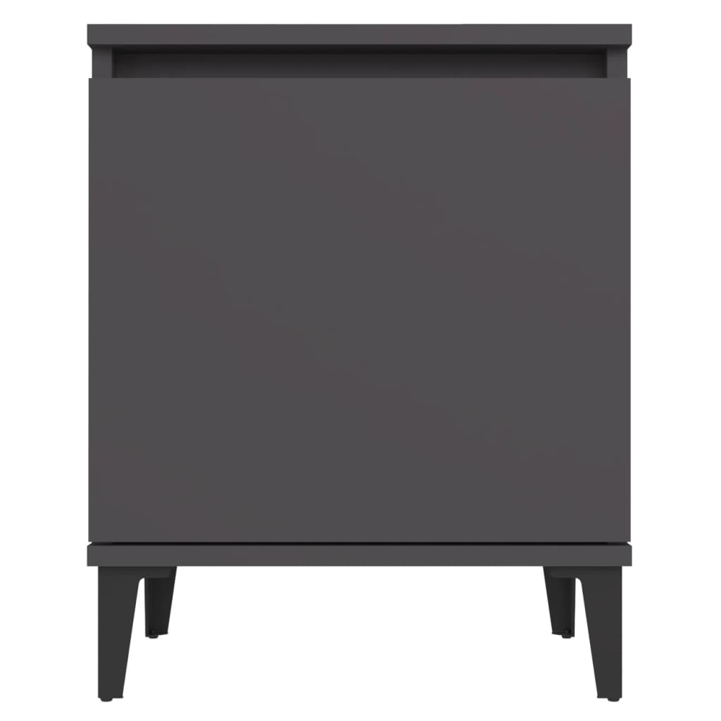 Κομοδίνα Γκρι 40 x 30 x 50 εκ. με Μεταλλικά Πόδια