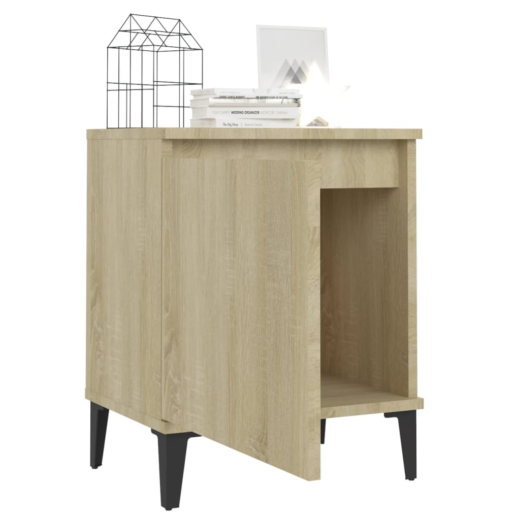 Κομοδίνο Sonoma Δρυς 40 x 30 x 50 εκ. με Μεταλλικά Πόδια