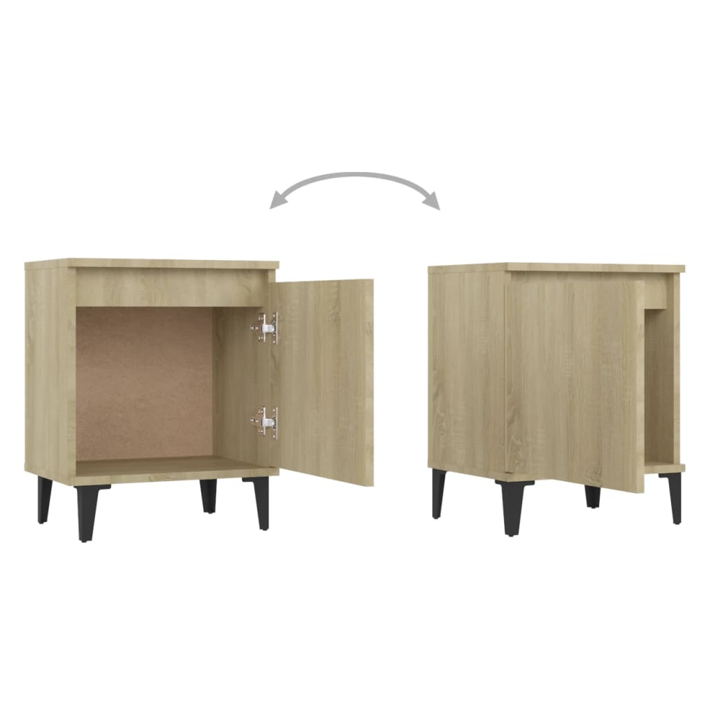 Κομοδίνο Sonoma Δρυς 40 x 30 x 50 εκ. με Μεταλλικά Πόδια