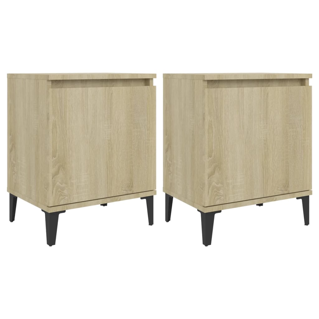 Κομοδίνα Sonoma Δρυς 40 x 30 x 50 εκ. με Μεταλλικά Πόδια - Pakobazaar