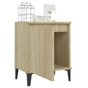 Κομοδίνα Sonoma Δρυς 40 x 30 x 50 εκ. με Μεταλλικά Πόδια - Pakobazaar