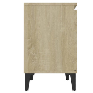 Κομοδίνα Sonoma Δρυς 40 x 30 x 50 εκ. με Μεταλλικά Πόδια - Pakobazaar