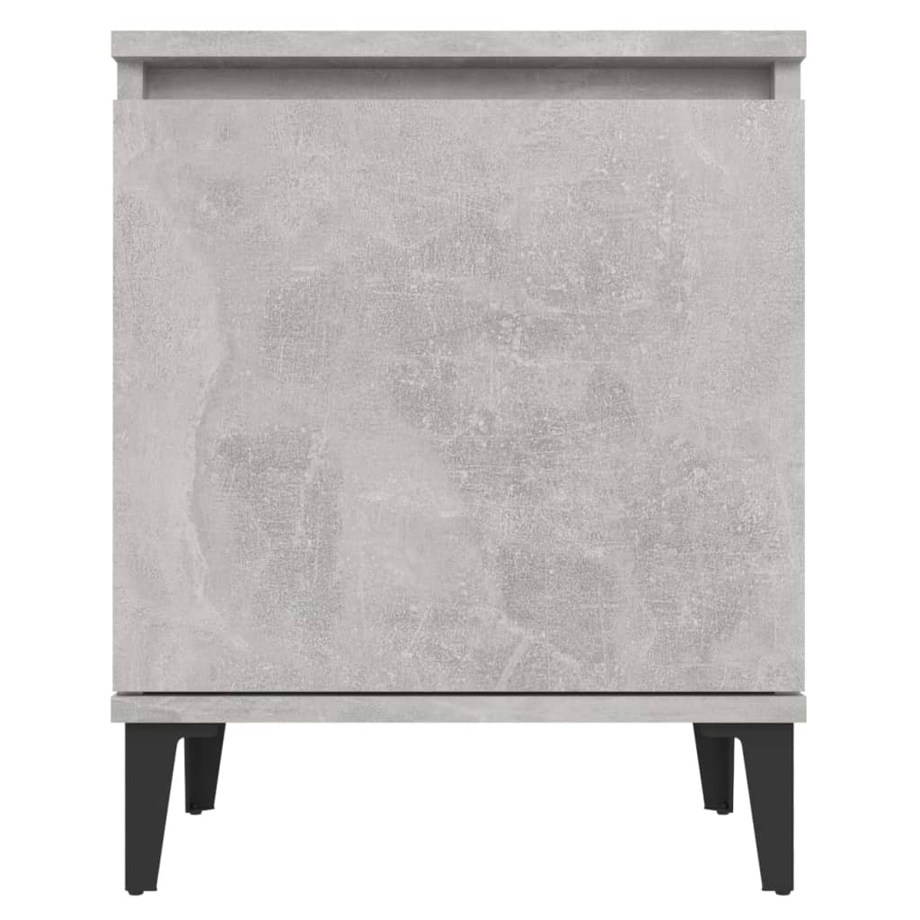 Κομοδίνα Γκρι Σκυροδέματος 40 x 30 x 50 εκ. με Μεταλλικά Πόδια - Pakobazaar