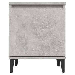 Κομοδίνα Γκρι Σκυροδέματος 40 x 30 x 50 εκ. με Μεταλλικά Πόδια - Pakobazaar