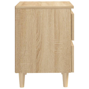 Κομοδίνο Sonoma Δρυς 40x35x50εκ. με Πόδια από Μασίφ Ξύλο Πεύκου