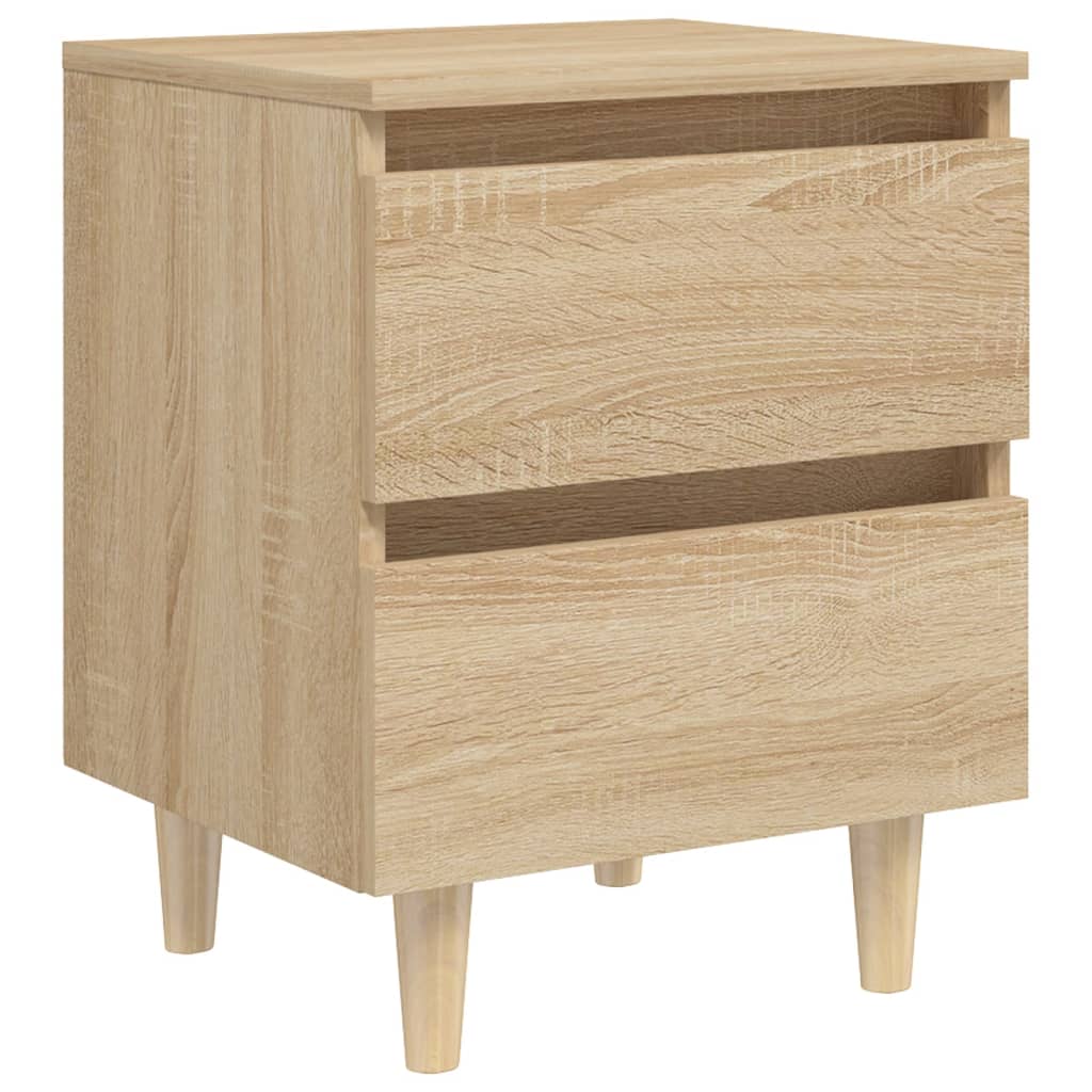 Κομοδίνα 2 τεμ. Sonoma Δρυς 40x35x50εκ. Πόδια από Ξύλο Πεύκου