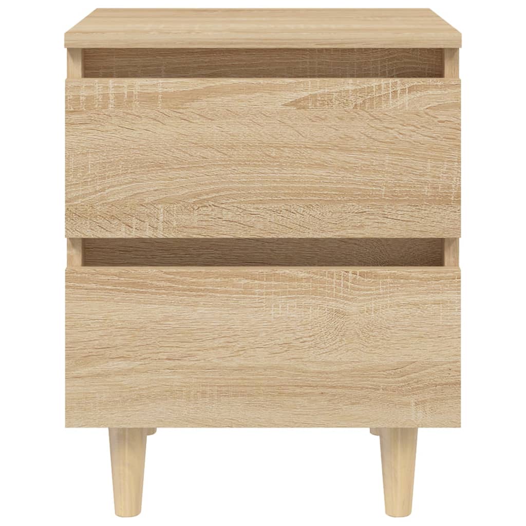 Κομοδίνα 2 τεμ. Sonoma Δρυς 40x35x50εκ. Πόδια από Ξύλο Πεύκου