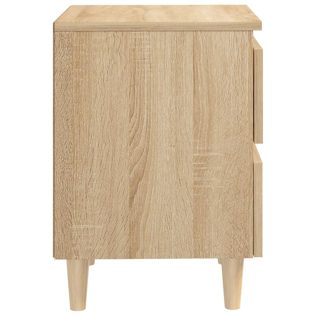 Κομοδίνα 2 τεμ. Sonoma Δρυς 40x35x50εκ. Πόδια από Ξύλο Πεύκου
