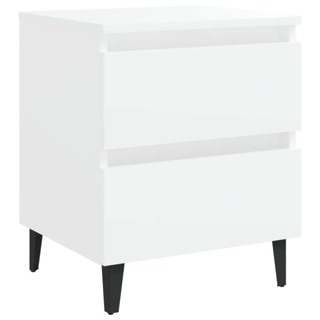 Κομοδίνο Λευκό 40 x 35 x 50 εκ. από Επεξ. Ξύλο - Pakobazaar