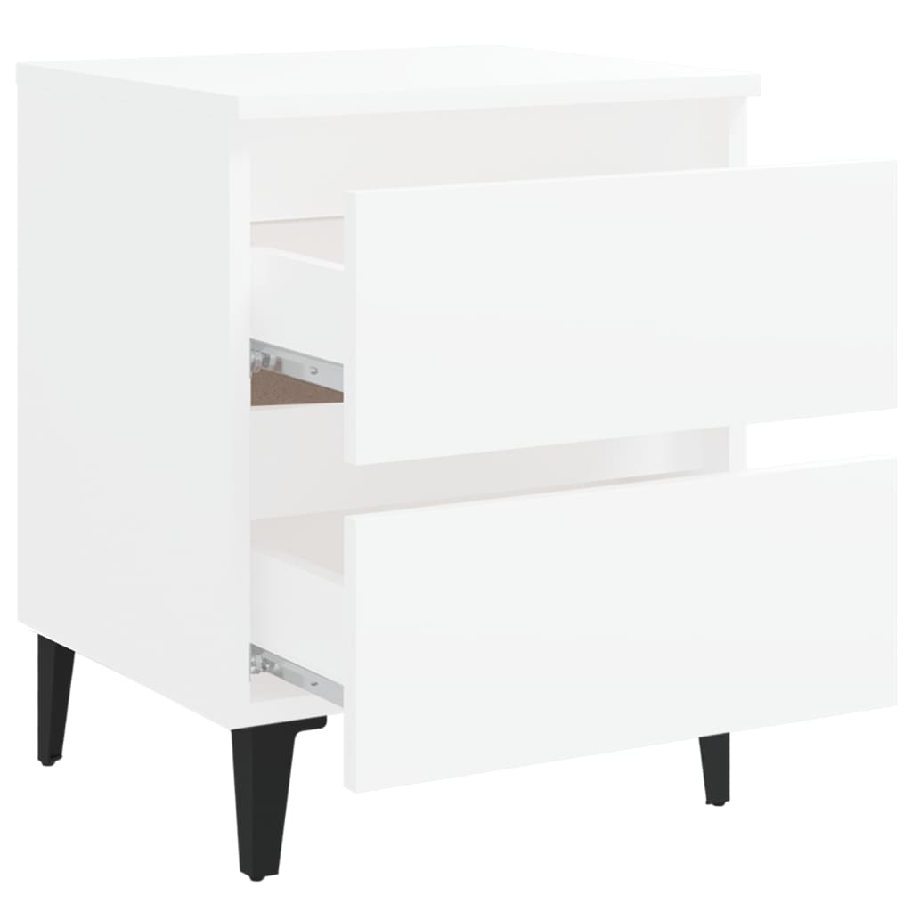 Κομοδίνο Λευκό 40 x 35 x 50 εκ. από Επεξ. Ξύλο - Pakobazaar