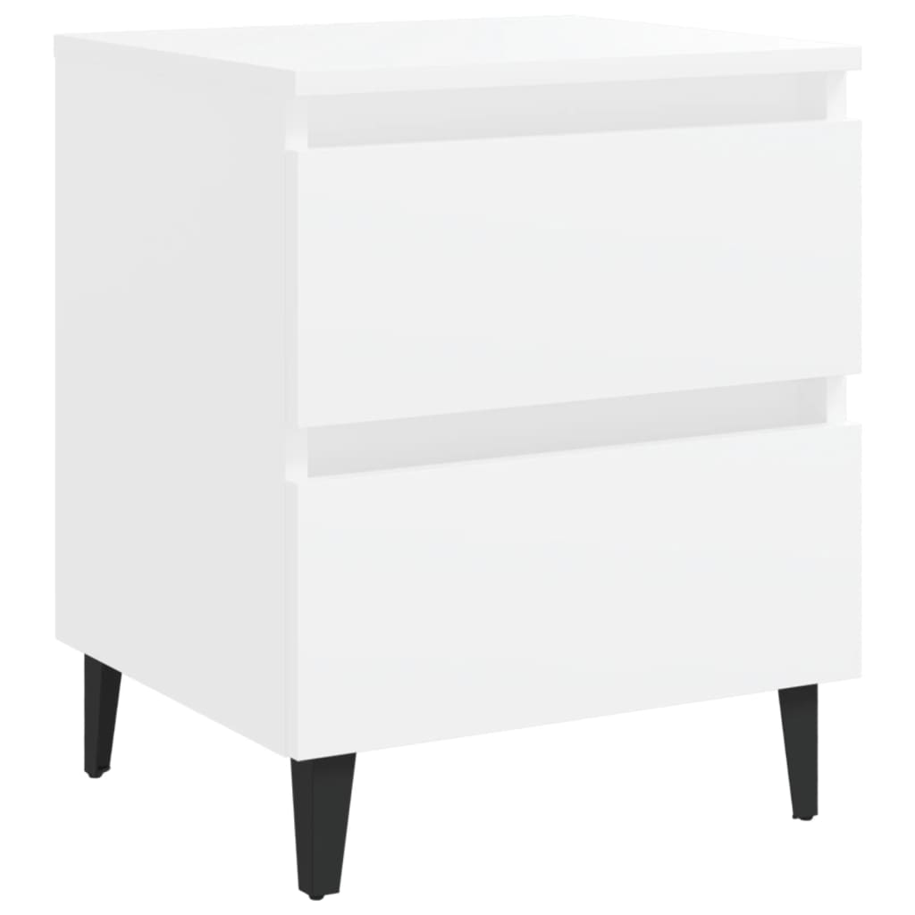 Κομοδίνα 2 τεμ. Λευκά 40 x 35 x 50 εκ. από Επεξ. Ξύλο - Pakobazaar