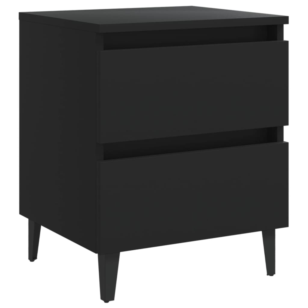 Κομοδίνο Μαύρο 40 x 35 x 50 εκ. από Επεξ. Ξύλο - Pakobazaar