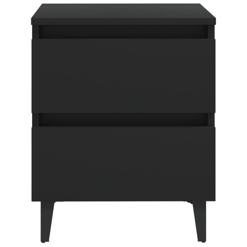 Κομοδίνο Μαύρο 40 x 35 x 50 εκ. από Επεξ. Ξύλο - Pakobazaar