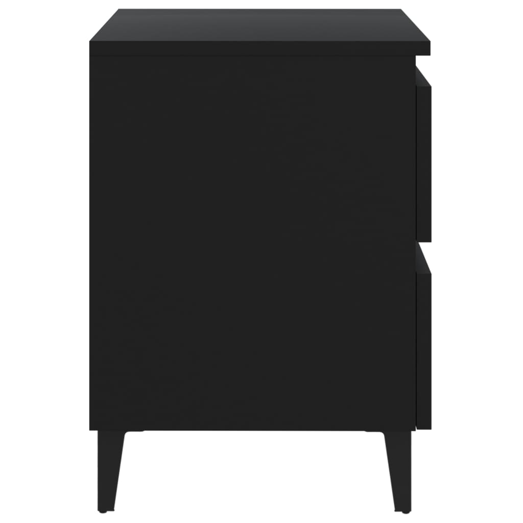 Κομοδίνο Μαύρο 40 x 35 x 50 εκ. από Επεξ. Ξύλο - Pakobazaar