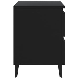 Κομοδίνο Μαύρο 40 x 35 x 50 εκ. από Επεξ. Ξύλο - Pakobazaar