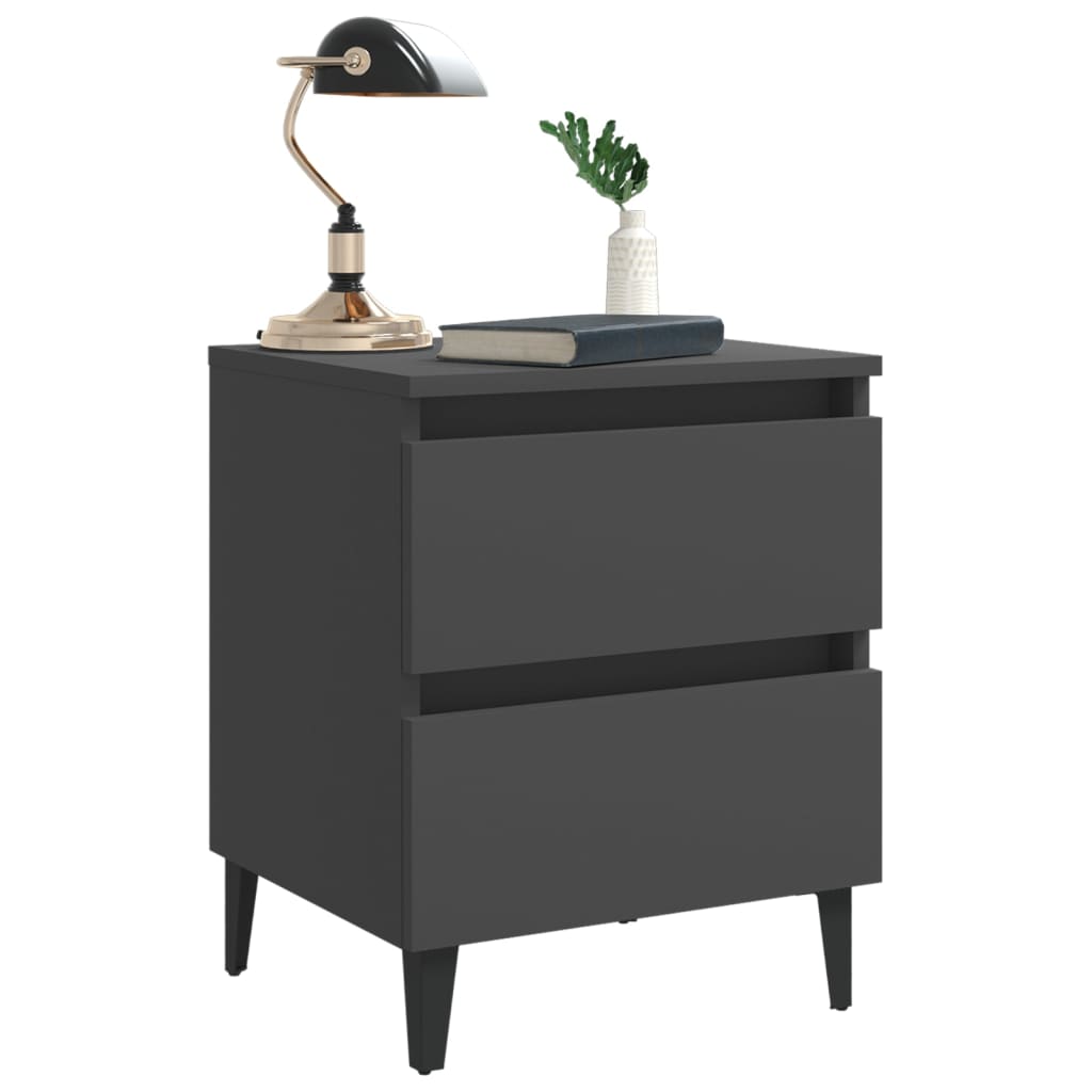 Κομοδίνο Γκρι 40 x 35 x 50 εκ. από Μοριοσανίδα