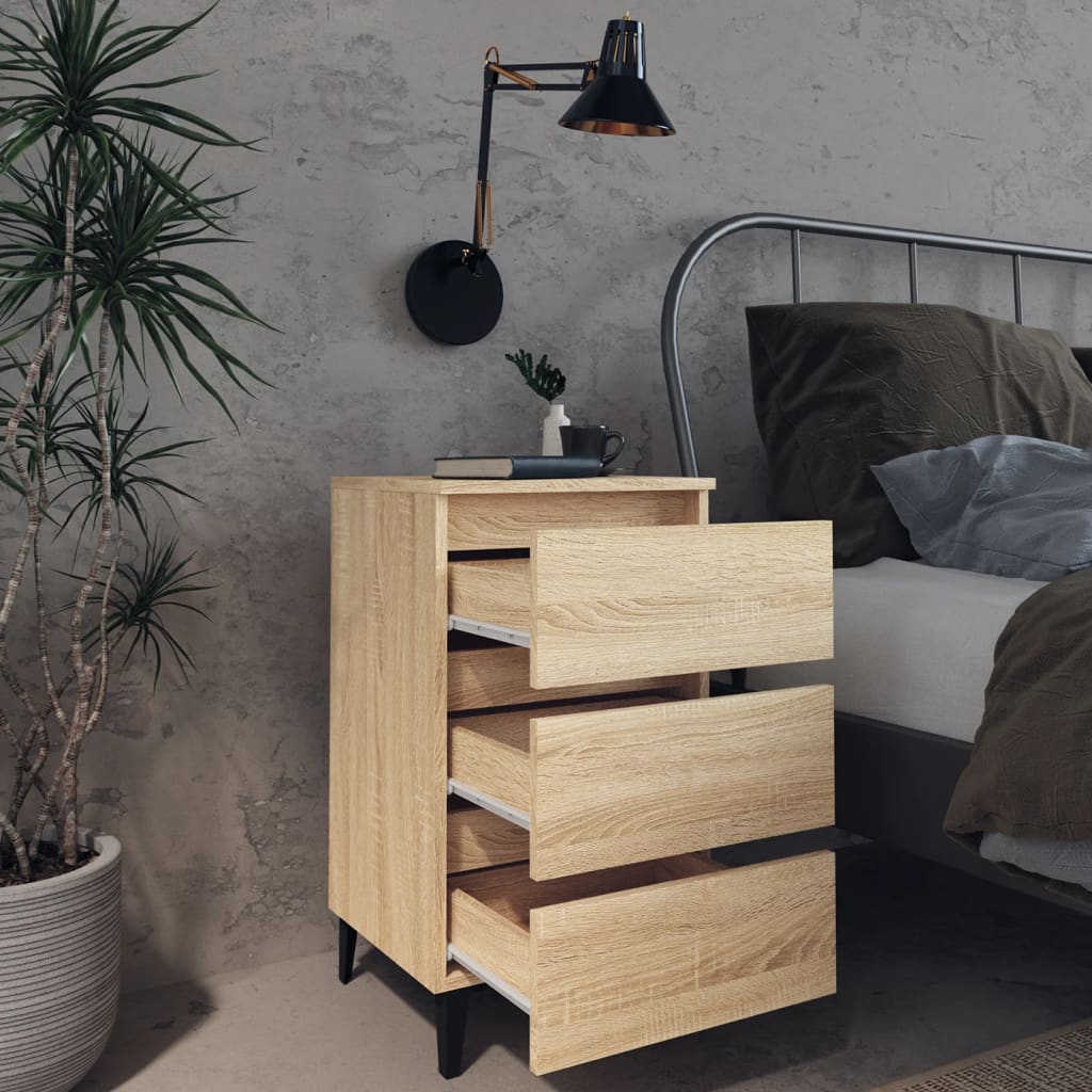 Κομοδίνο Sonoma Δρυς 40 x 35 x 69 εκ. με Μεταλλικά Πόδια