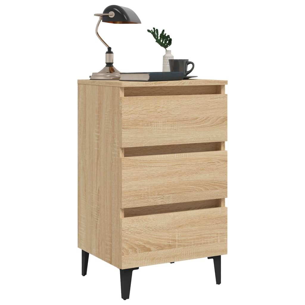 Κομοδίνο Sonoma Δρυς 40 x 35 x 69 εκ. με Μεταλλικά Πόδια