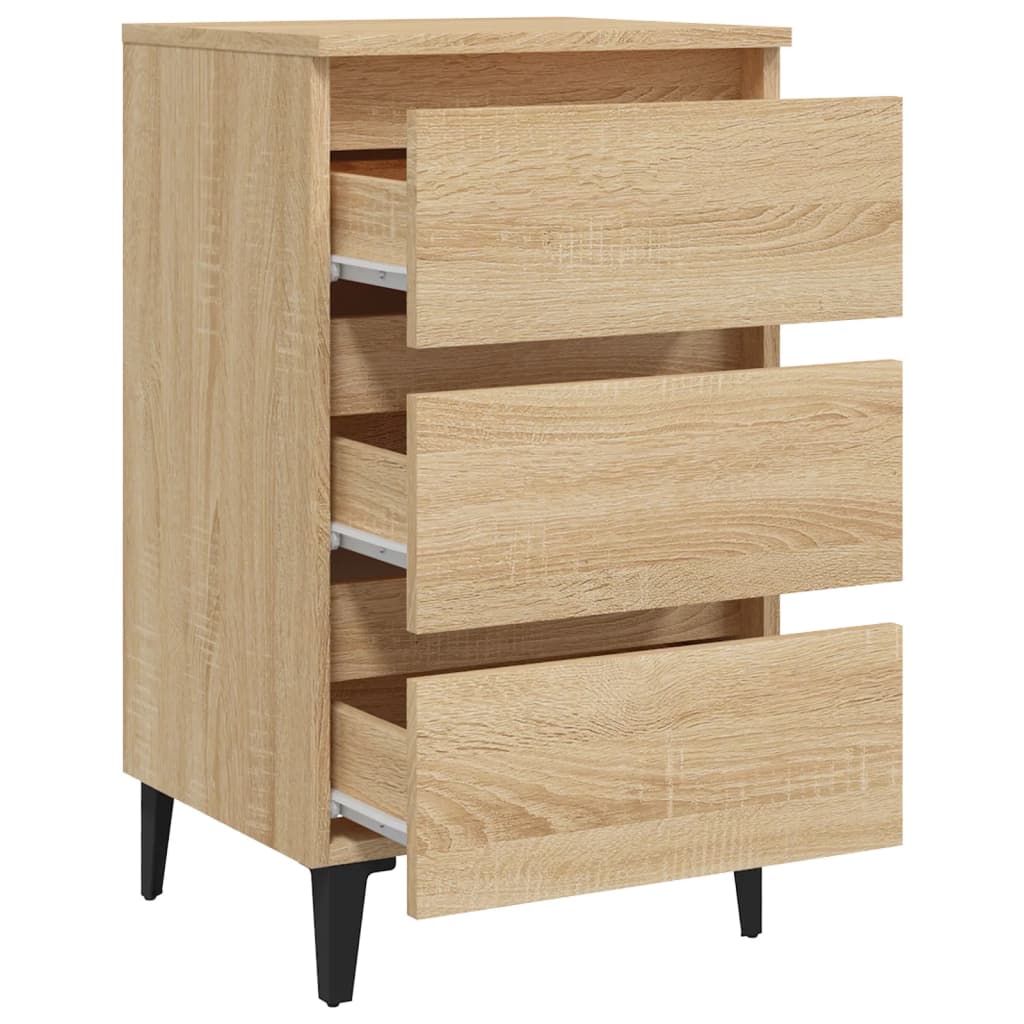 Κομοδίνο Sonoma Δρυς 40 x 35 x 69 εκ. με Μεταλλικά Πόδια